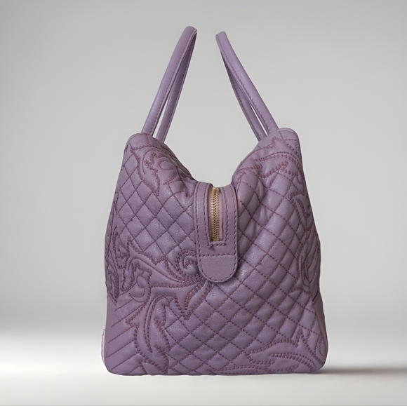 ​💜 RARE GIANNI VERSACE Vanitas Limited Edition Quilted Barocco Bag - PURPLE 💜 - Picture 9 of 17
